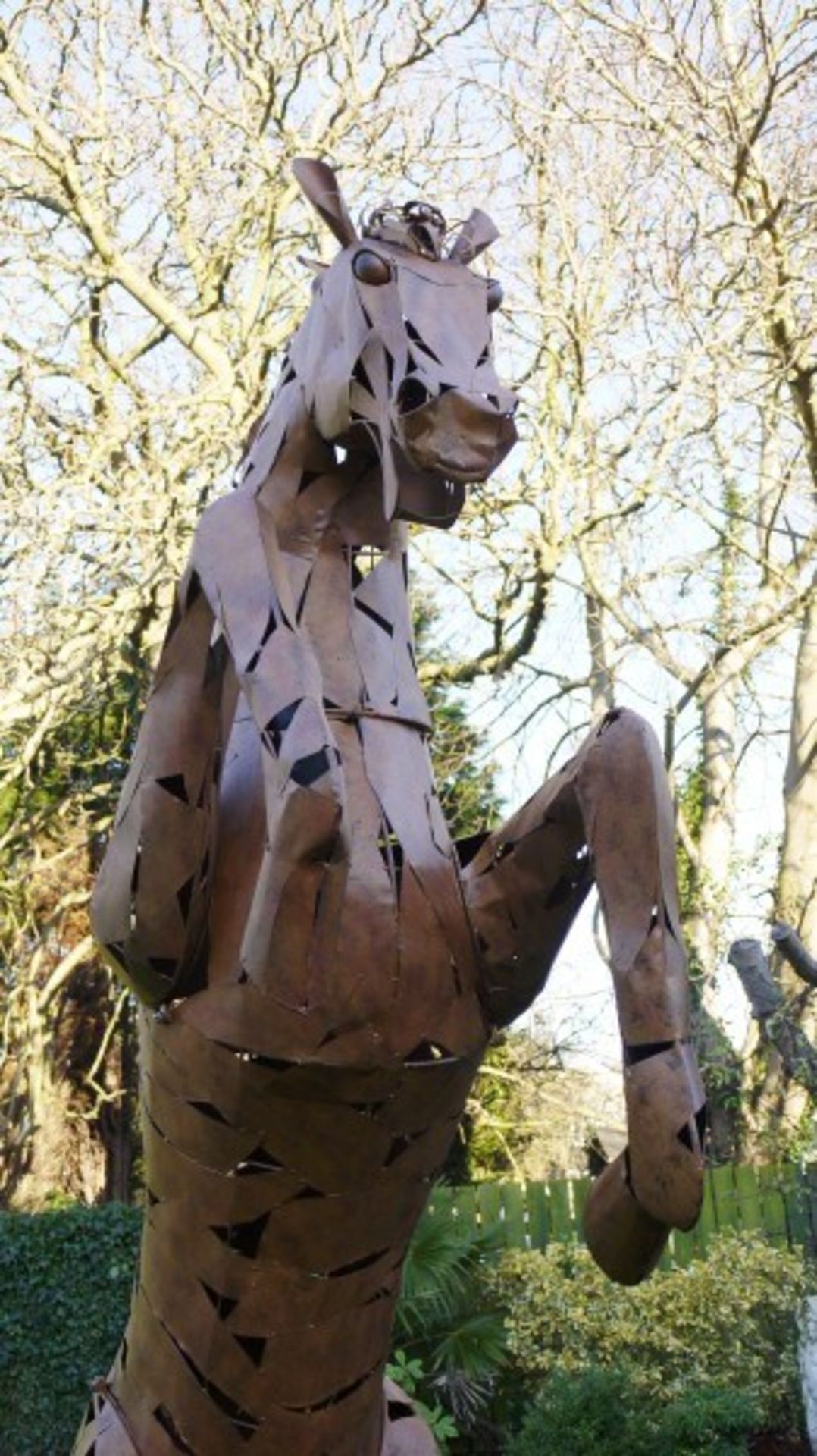 RARE METAL REARING HORSE STATUE - 11 FEET HIGH ! - Image 3 of 6