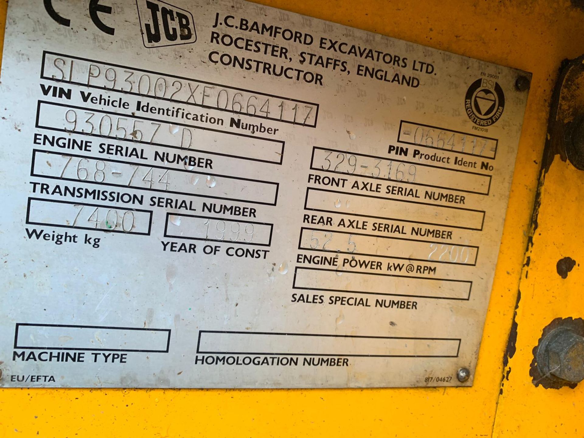 1999 JCB 930 ROUGH TERRAIN FORKLIFT *PLUS VAT* - Image 9 of 10