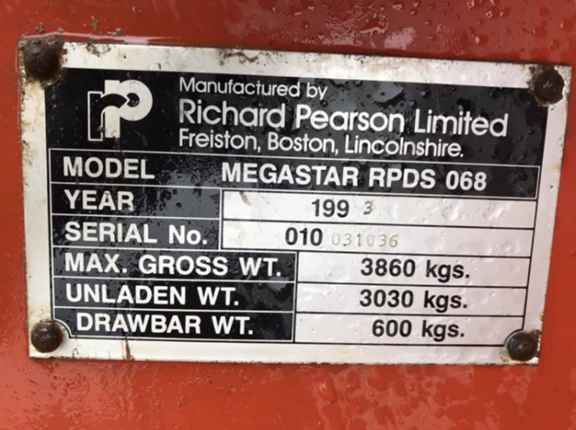 1993 PEARSON MEGASTAR POTATO DE-STONER, MODEL RPDS068 (UNTESTED) *NO VAT* - Image 9 of 10