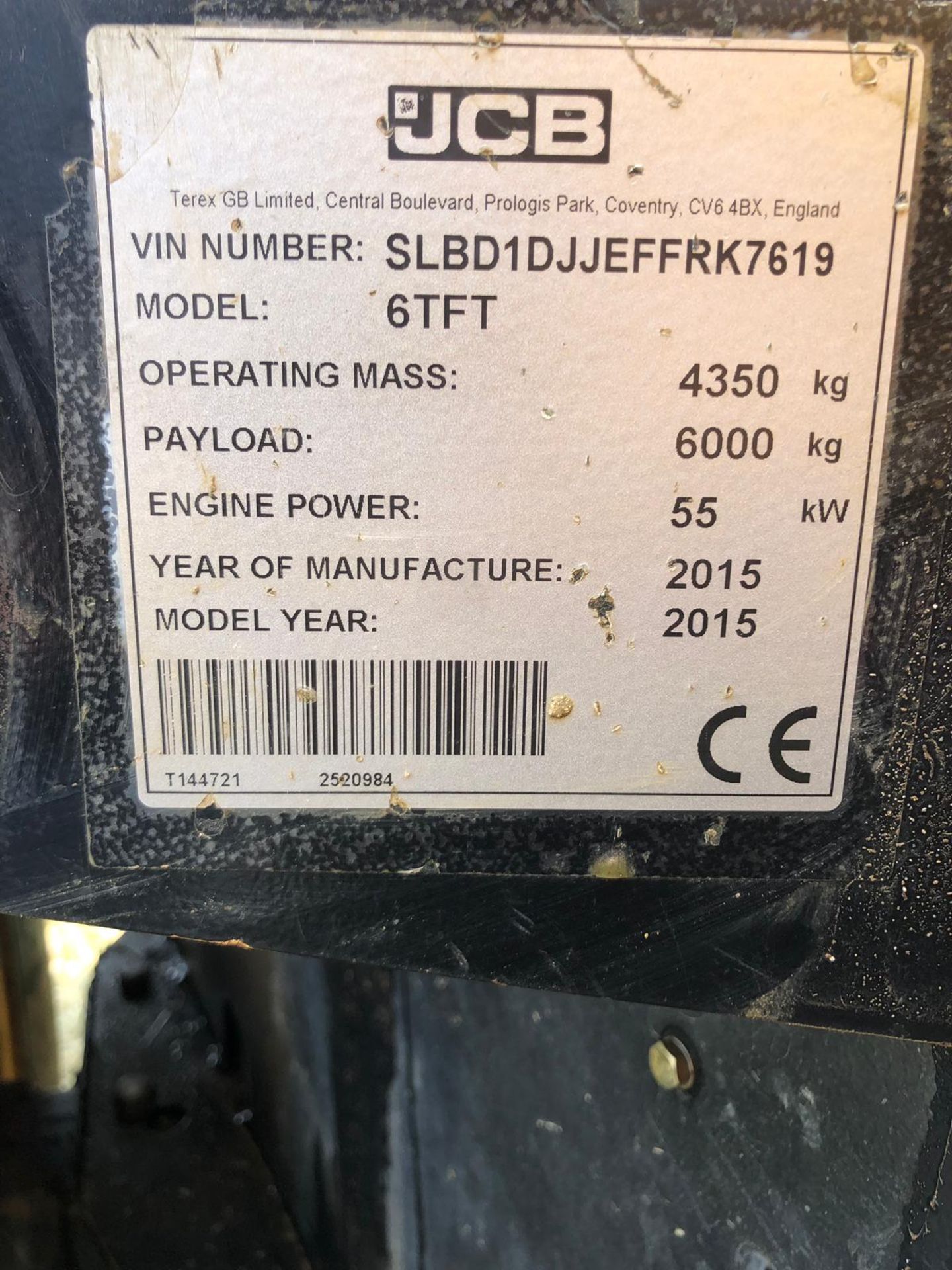 2015 JCB 6 TON DUMPER, RUNS WORKS DRIVES, SHOWING 1021 HOURS (UNVERIFIED) *PLUS VAT* - Image 7 of 7