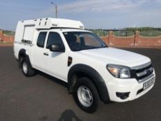 2010/60 REG FORD RANGER XL 4X4 DOUBLE CAB TDCI 2.5 DIESEL WHITE PICK-UP, SHOWING 0 FORMER KEEPERS