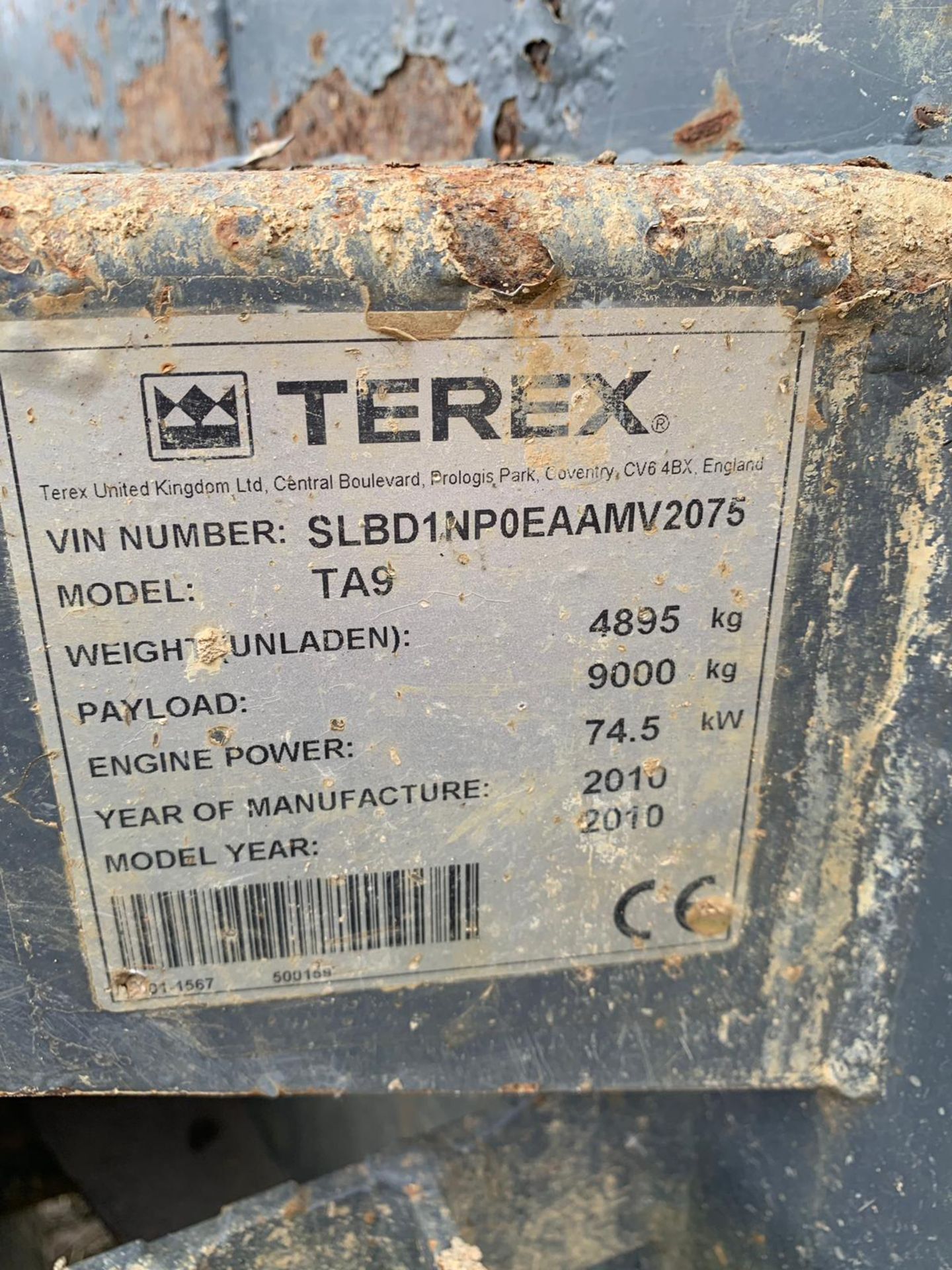 2010 TEREX TA9 STRAIGHT TIP 9 TON DUMPER, RUNS, WORKS AND TIPS *PLUS VAT* - Image 11 of 11