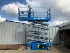 GENIE GS3246 SCISSOR LIFT, BRAND NEW BATTERIES & WHEELS FITTED, PERFECT WORKING CONDITION *PLUS VAT*