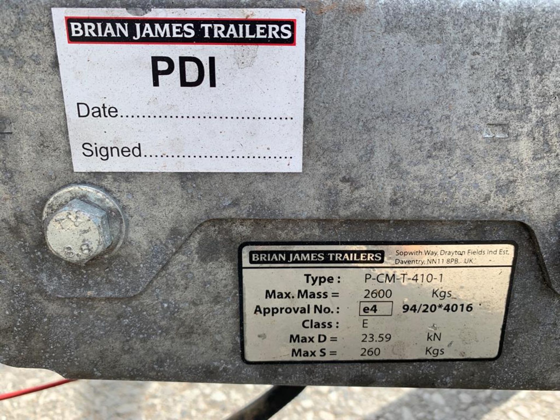 BRIAN JAMES TRAILERS TWIN AXLE 2600KG VEHICLE TRAILER WITH WHEEL RACK & STORAGE *PLUS VAT* - Image 7 of 9