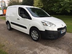 2015/15 REG PEUGEOT PARTNER 850 S L1 HDI 1.6 DIESEL WHITE PANEL VAN, SHOWING 0 FORMER KEEPERS