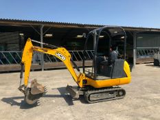 JCB 8014 EXCAVATOR, YEAR 2016, ONLY 913 HOURS, COMPLETE WITH 2 BUCKETS *PLUS VAT*