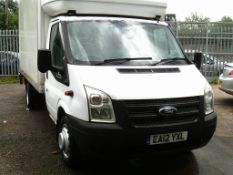 2012/12 REG FORD TRANSIT 125 T350 RWD 2.2 DIESEL LUTON BOX VAN WITH TAIL LIFT, 2 FORMER KEEPERS