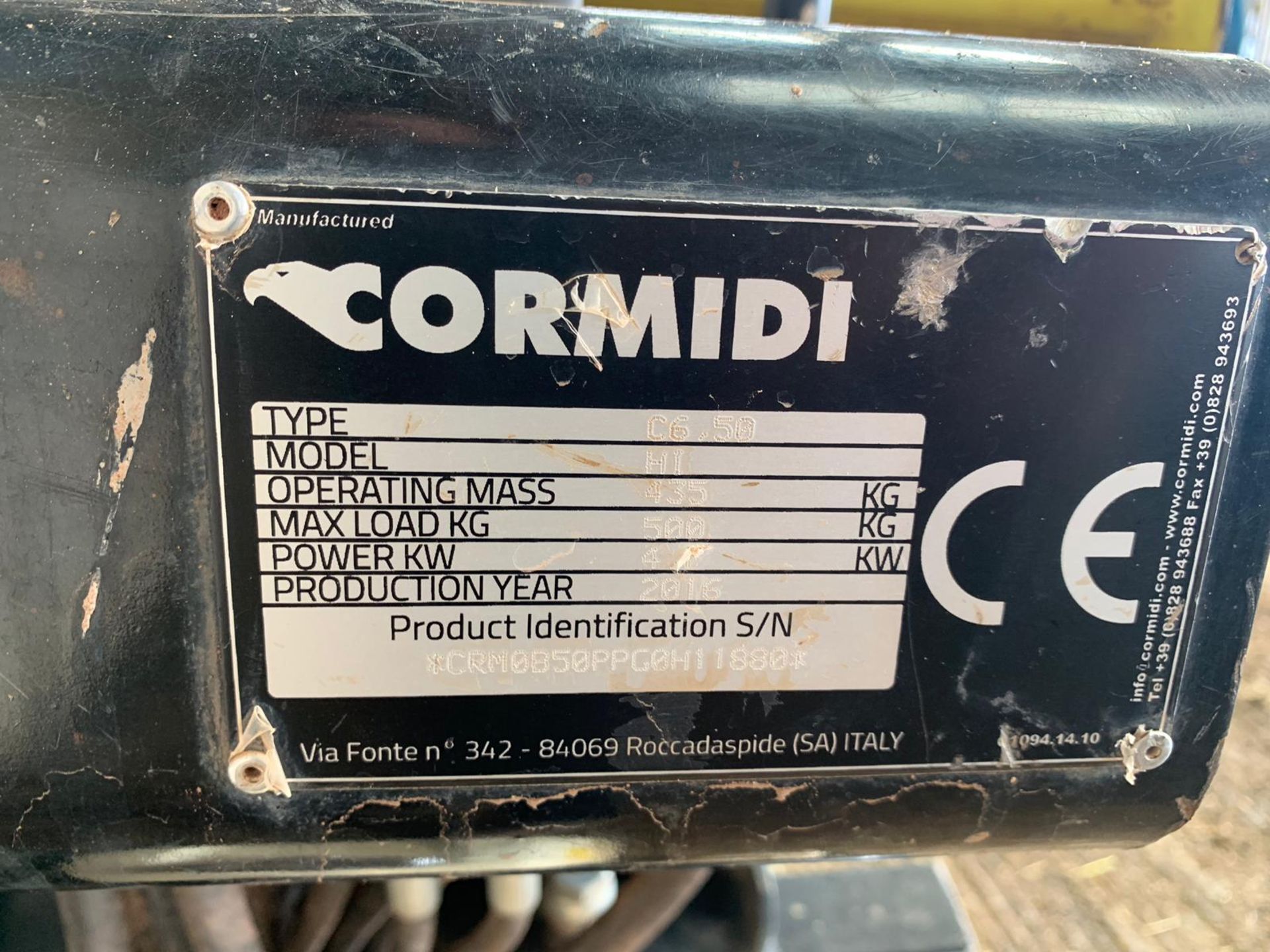 2016 CORMIDI C6.50H1 PEDESTRIAN HIGH DISCHARGE TRACKED CARRIER / DUMPER 500 KG *PLUS VAT* - Image 12 of 16