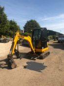 2015 JCB 8018 MINI DIGGER, EXPANDING TRACKS, C/W 2 X BUCKETS & GRAB ON THE BOOM, ONLY 1000 HOURS