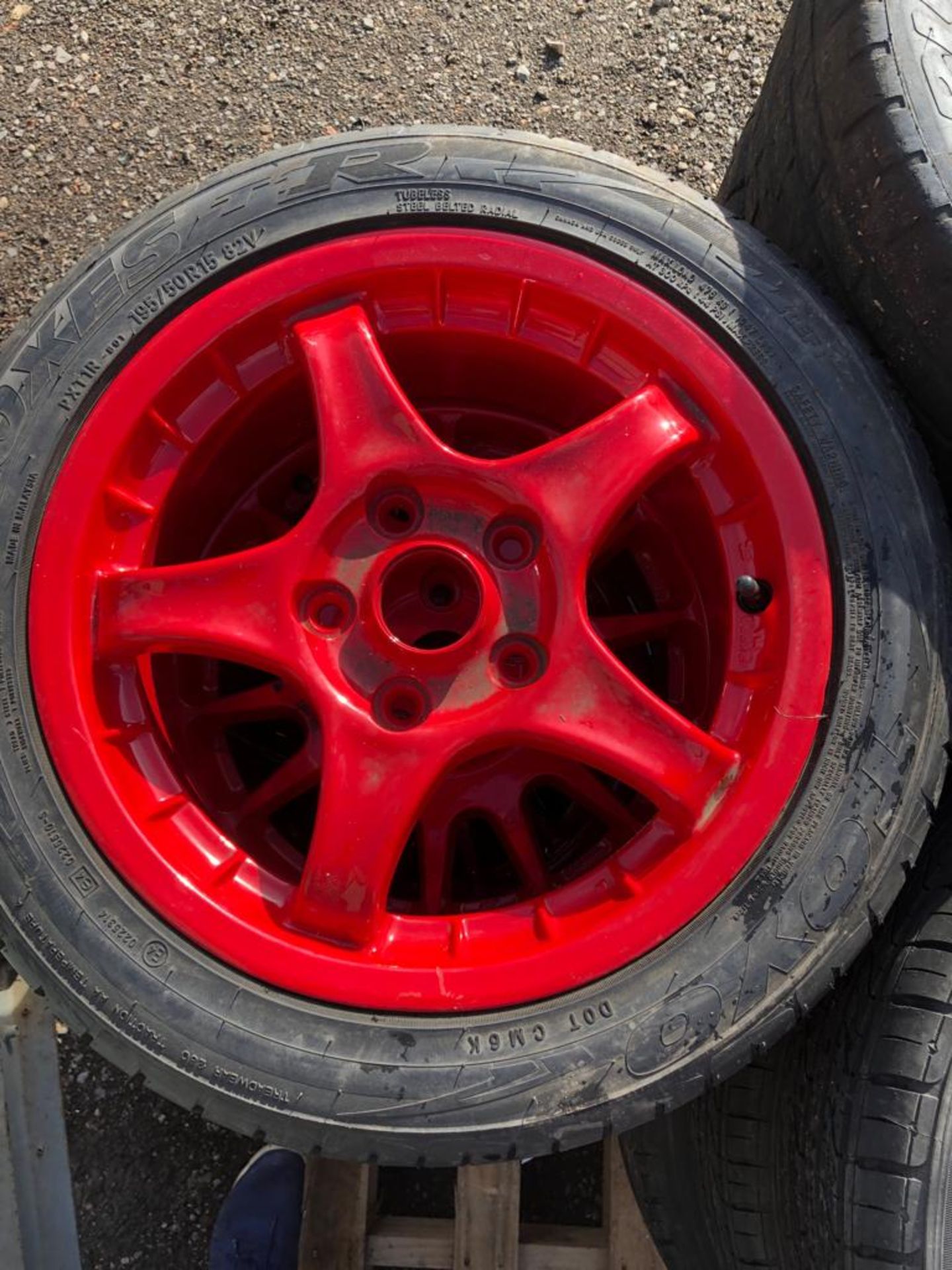 X2 SETS OF POWDER COATED RIMS C/W NEW TYRES FROM A MITSUBISHI EVO *PLUS VAT* - Image 13 of 13