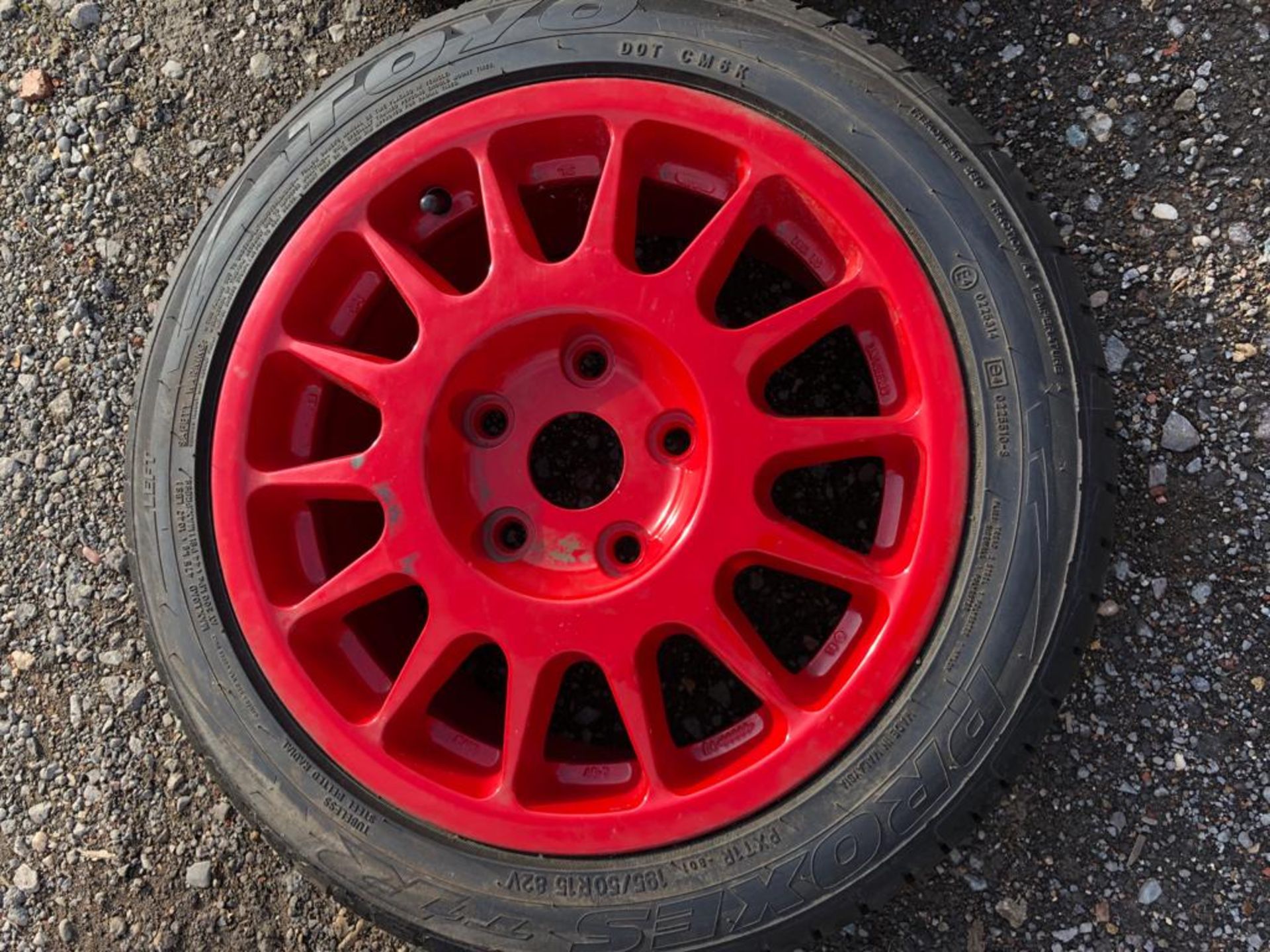 X2 SETS OF POWDER COATED RIMS C/W NEW TYRES FROM A MITSUBISHI EVO *PLUS VAT* - Image 10 of 13