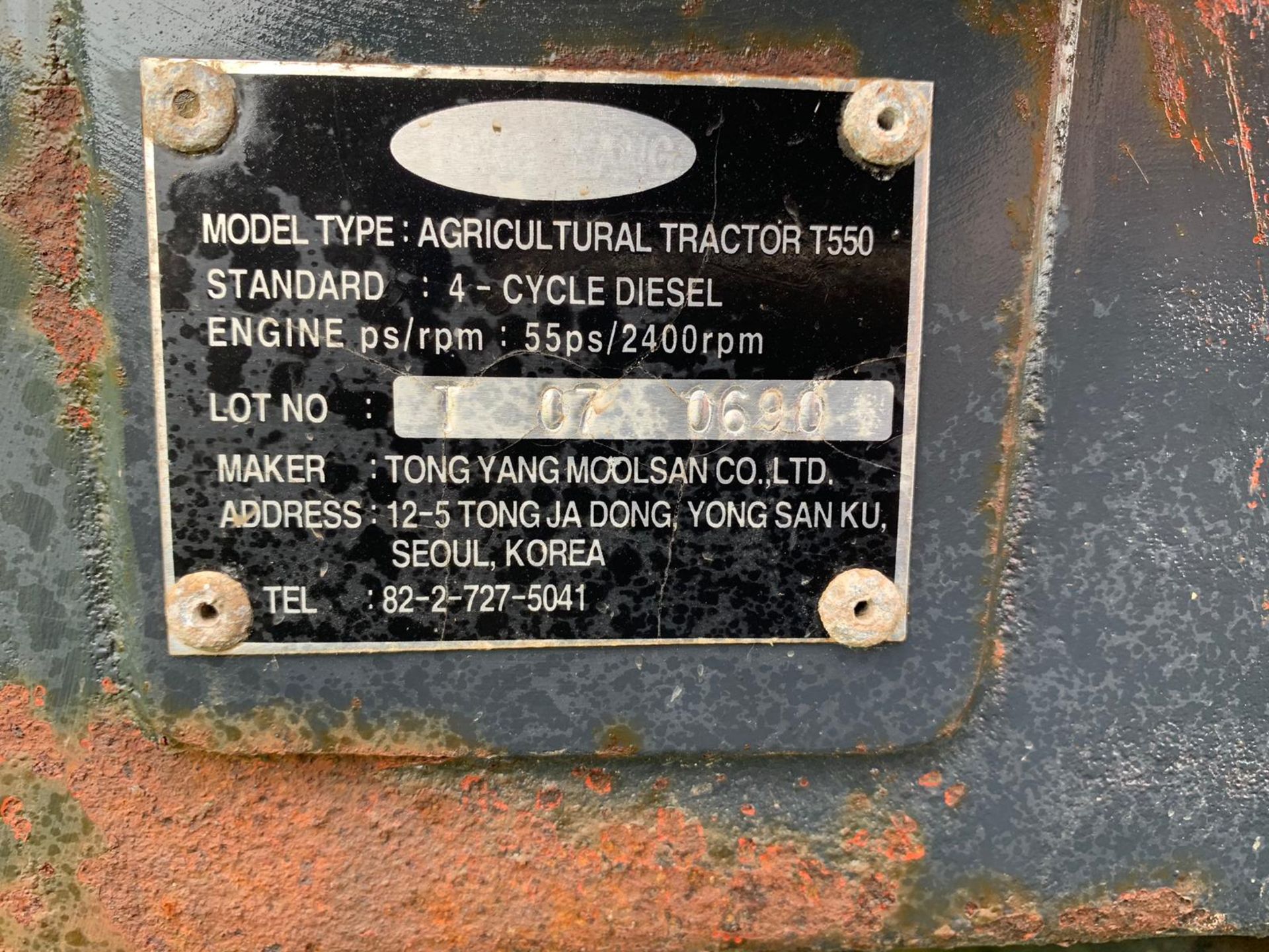 TYM T550 COMPACT TRACTOR WITH CAB, RUNS AND WORKS, SHOWING 2219 HOURS (UNVERIFIED) *PLUS VAT* - Image 14 of 14
