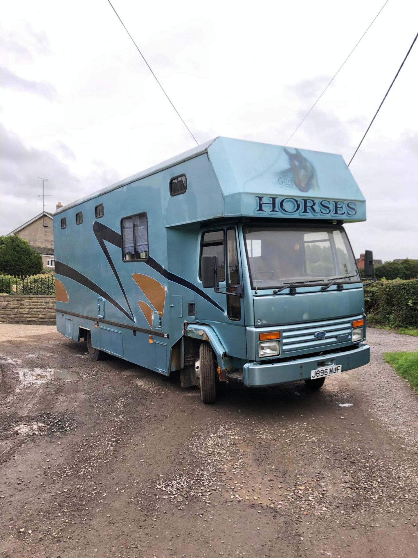 1991/J REG IVECO-FORD BLUE/GOLD HORSEBOX / LIVESTOCK CARRIER AUTO GEARBOX *PLUS VAT*