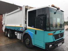 2008/08 REG MERCEDES ECONIC 6X2 REFUSE TRUCK HEIL BODY TERBERG TWIN BIN LIFT REAR STEER EX COUNCIL