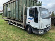 2005/55 REG IVECO EUROCARGO 75E17 7.5 TON FLAT BED LORRY, 1 FORMER KEEPER *PLUS VAT* NO RESERVE