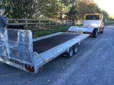 BATESON PT44 HYDRAULIC TWIN AXLE TILT BED TRAILER WITH DROP DOWN RAMP, AS NEW CONDITION *PLUS VAT*