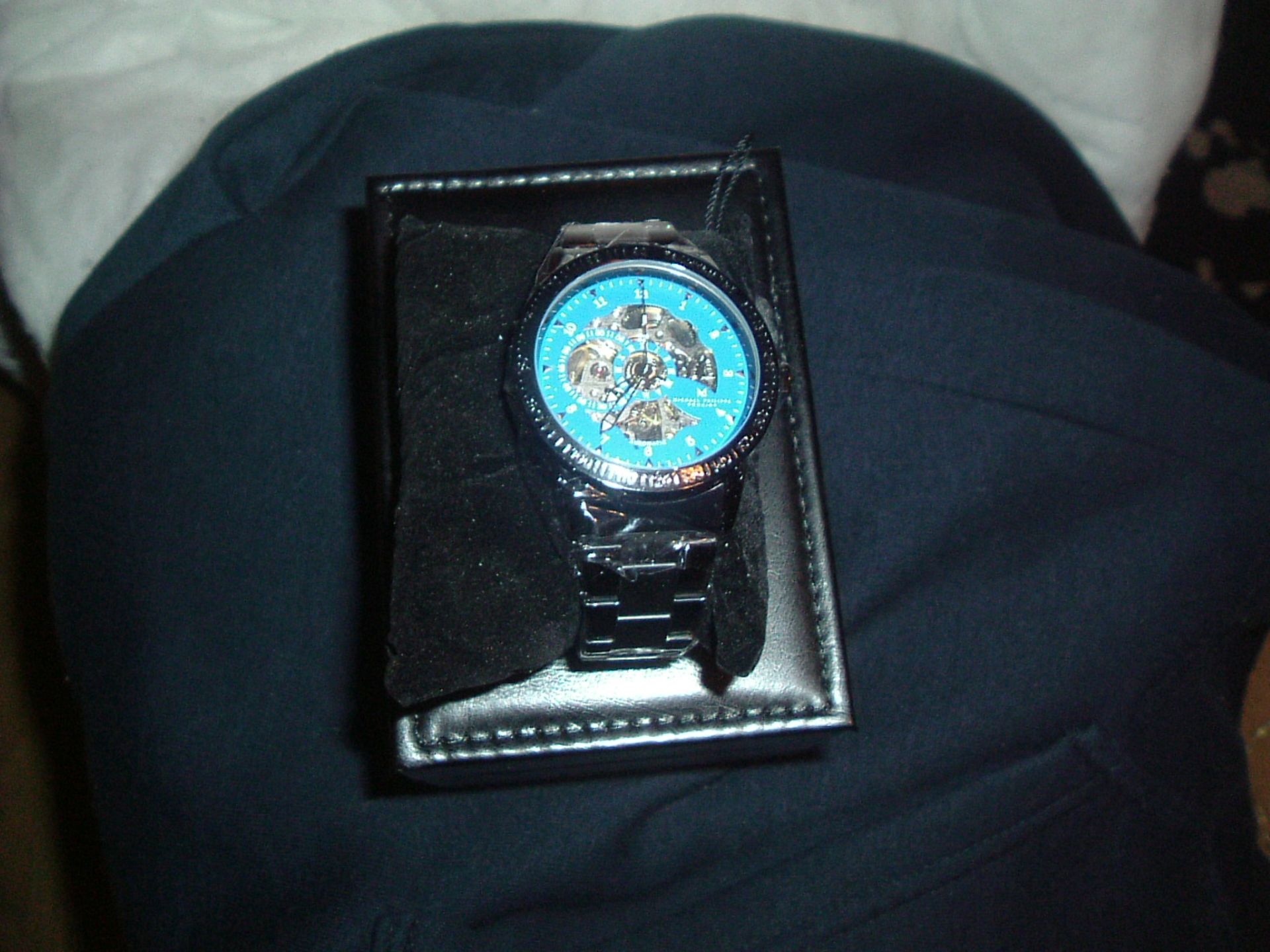 MICHAEL PHILIPPE WATCH IN BOX NEVER USED, STILL HAS PLASTIC PROTECTIVE FILM *NO VAT* - Image 3 of 3