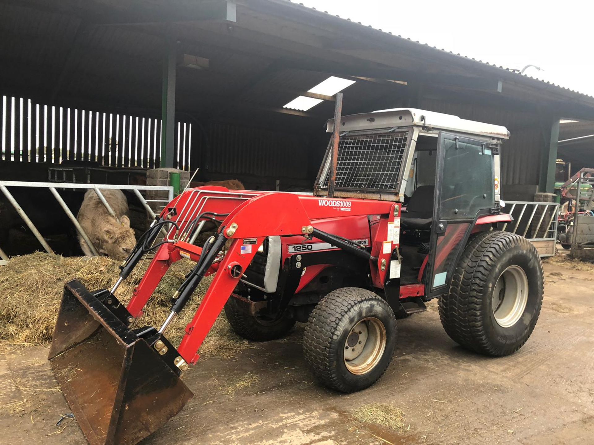 MASSEY FERGUSON 1250 COMPACT TRACTOR WITH FULL CAB AND FRONT LOADING SHOVEL *PLUS VAT*