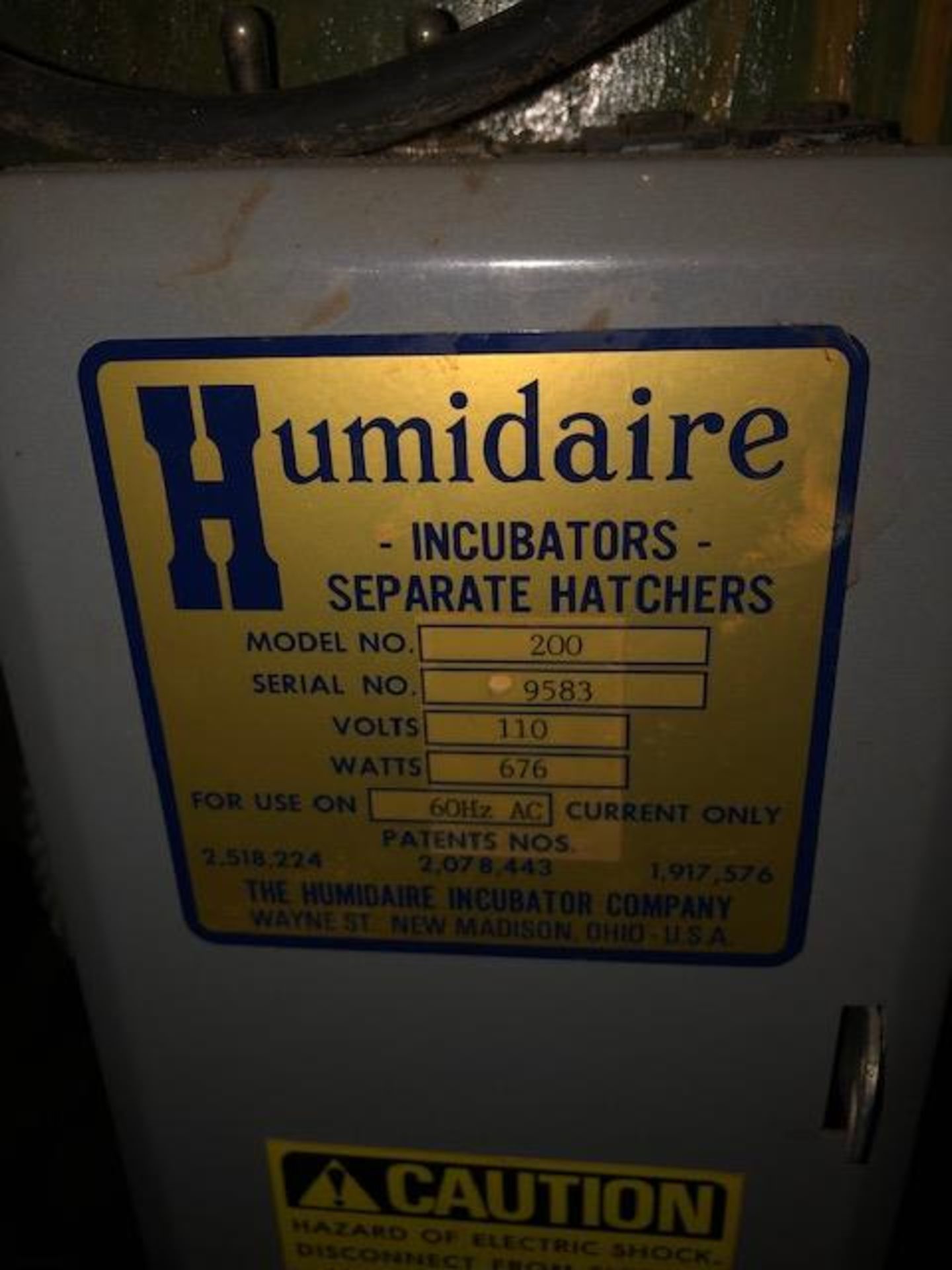 Humidaire 200 Barrel Incubator, s/n 9583, 8 trays, zytron thermostat, tilts 45 degrees, 110v, - Image 5 of 8