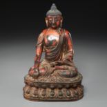 Chinese bronze seated Shakyamuni Buddha