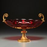 Bohemian ormolu mounted glass centerpiece