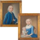 Continental Folk School, pair paintings