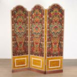 European needlepoint three panel screen