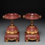 Pair Louis Philippe bronze mounted tazze