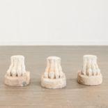 (3) lion's paw stands, sourced by Bunny Williams