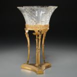 Empire style bronze and cut crystal centerpiece