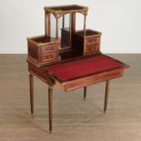 Louis XVI style mahogany Bureau a Gradin