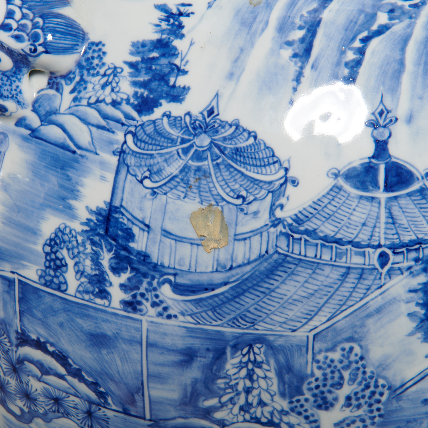 Large Kangxi blue and white lidded jar lamp - Image 6 of 7