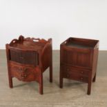 (2) George III mahogany bedside commodes