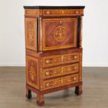 Italian Neoclassic marquetry secretaire a abattant