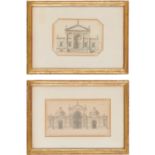 Fine pair Palladian architectural paintings