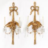 Pair fine large Regency giltwood sconces