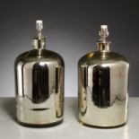 Pair large mercury glass carboy table lamps