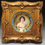 Vienna style painted porcelain portrait plate