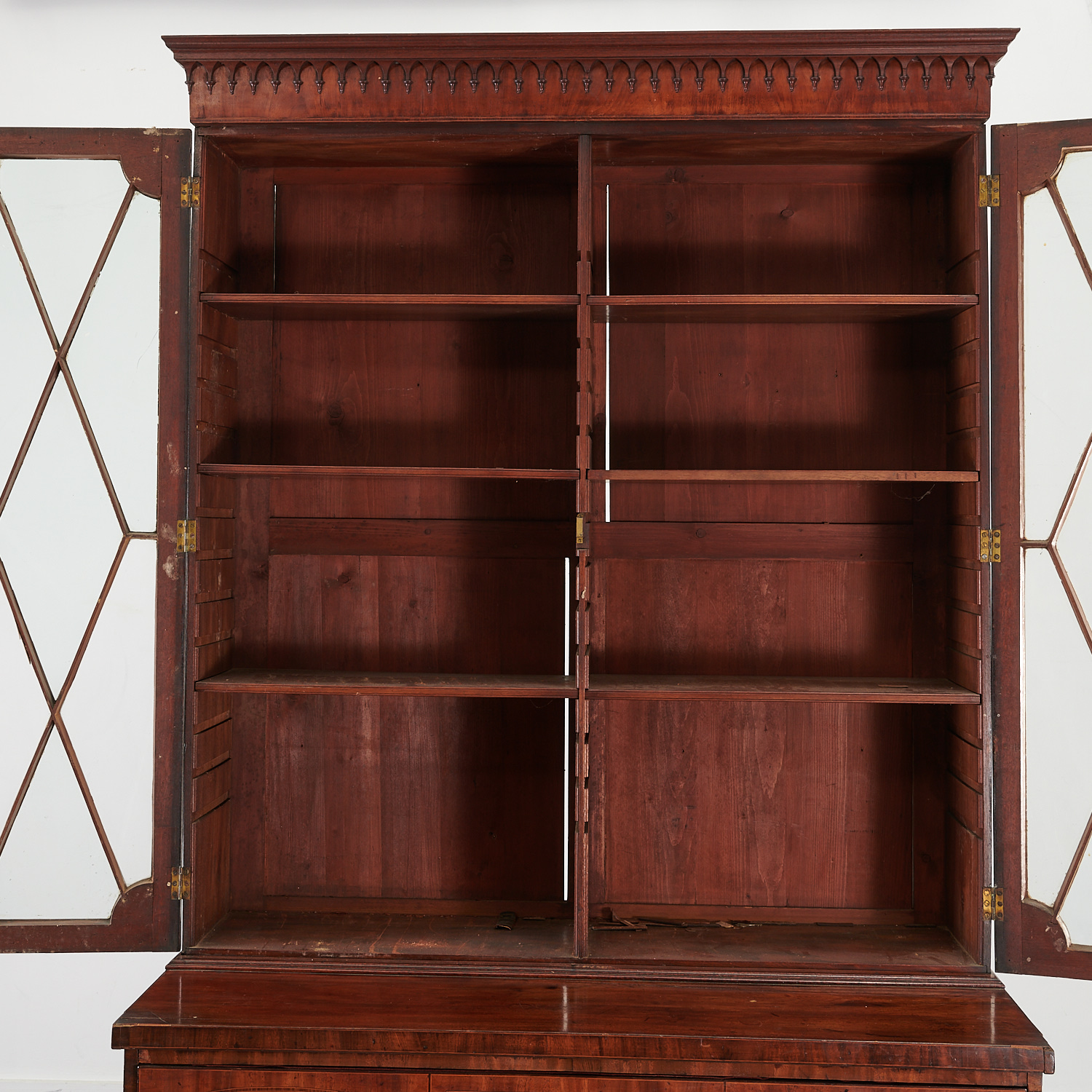 Unusual George III secretary bookcase - Image 7 of 10