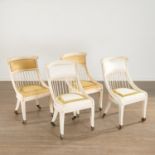 Set (4) Italian painted gondola side chairs