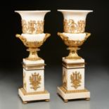 Large Continental Neoclassic marble urns