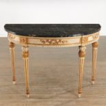 Antique Louis XVI style painted demilune console