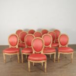 Nice set (12) Louis XVI style dining chairs
