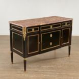 Nice Louis XVI style ebonized commode