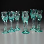 James Wayne, (6) double stem glass goblets