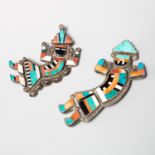 Group (2) Zuni Rainbow Guardian brooches