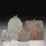 (4) Persian Judaica silver amulet pendants