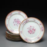 Set Chinese Export hand-painted porcelain plates