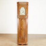 George III pine tall case corner clock