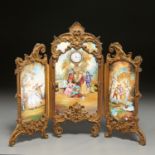 Vienna bronze and enamel miniature clock screen